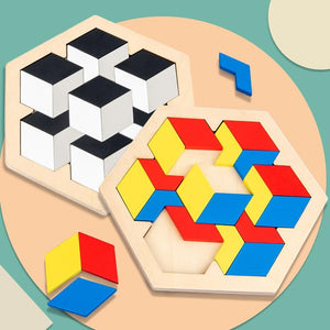 Planet Gates Colorful 3D Puzzle Wooden Toys High Quality Tangram Math Toys Jigsaw Game Children Preschool Imagination Educational Toy