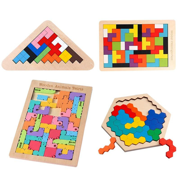 Planet Gates Colorful 3D Puzzle Wooden Toys High Quality Tangram Math Toys Jigsaw Game Children Preschool Imagination Educational Toy