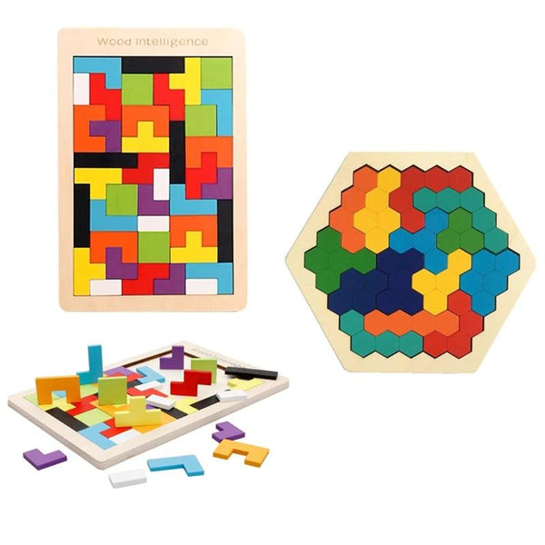 Planet Gates Colorful 3D Puzzle Wooden Toys High Quality Tangram Math Toys Jigsaw Game Children Preschool Imagination Educational Toy