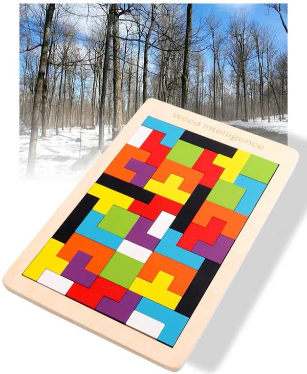 Planet Gates Colorful 3D Puzzle Wooden Toys High Quality Tangram Math Toys Jigsaw Game Children Preschool Imagination Educational Toy