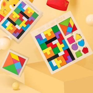 Planet Gates Colorful 3D Puzzle Wooden Toys High Quality Tangram Math Toys Jigsaw Game Children Preschool Imagination Educational Toy