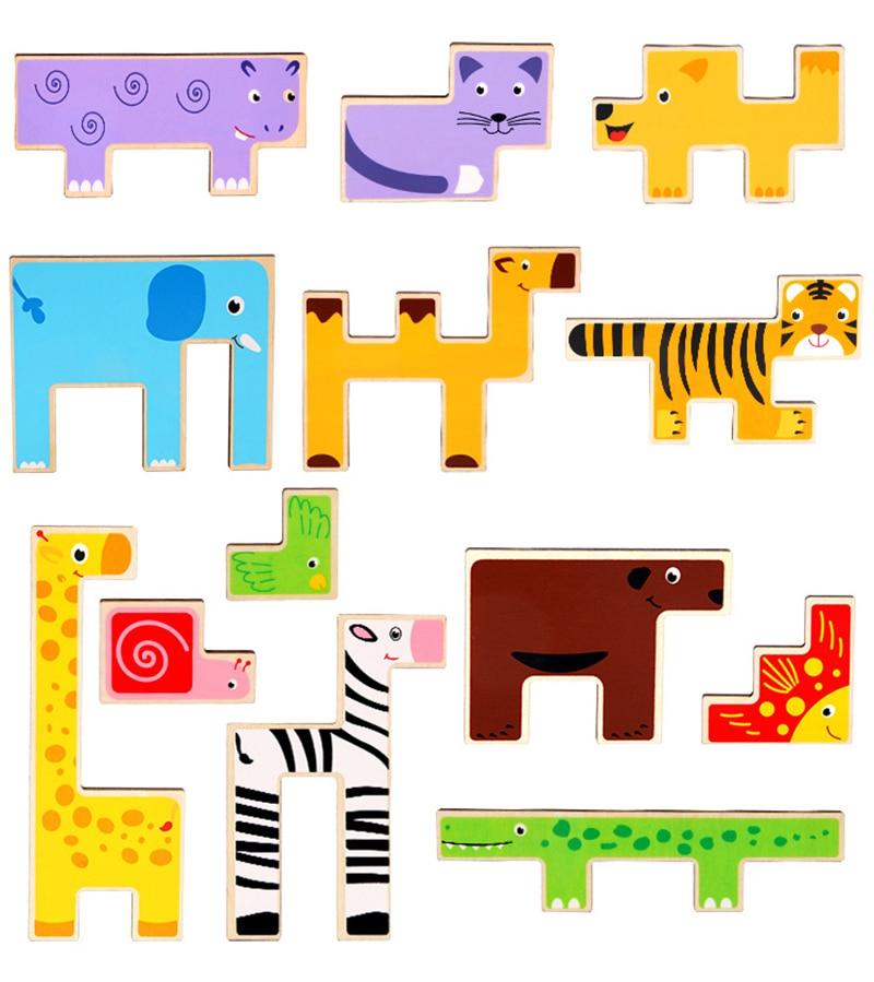 Planet Gates Colorful 3D Puzzle Wooden Toys High Quality Tangram Math Toys Jigsaw Game Children Preschool Imagination Educational Toy