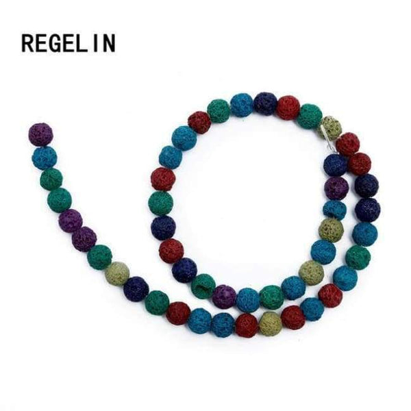 Planet Gates colorful / 4MM REGELIN Colorful Volcanic Lava Stone Round Loose beads Natural Stone Rock Ball DIY For Jewelry Bracelet/Necklace Making Gift