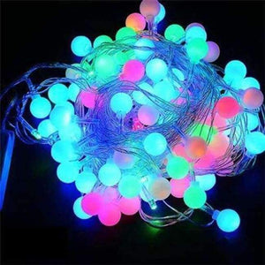 Planet Gates Colorful / EU Plug Coversage 6M 40 Led Christmas Tree Garland String Xmas Decoration Outdoor Ball Curtain Navidad Curtain Fairy Holiday Lights