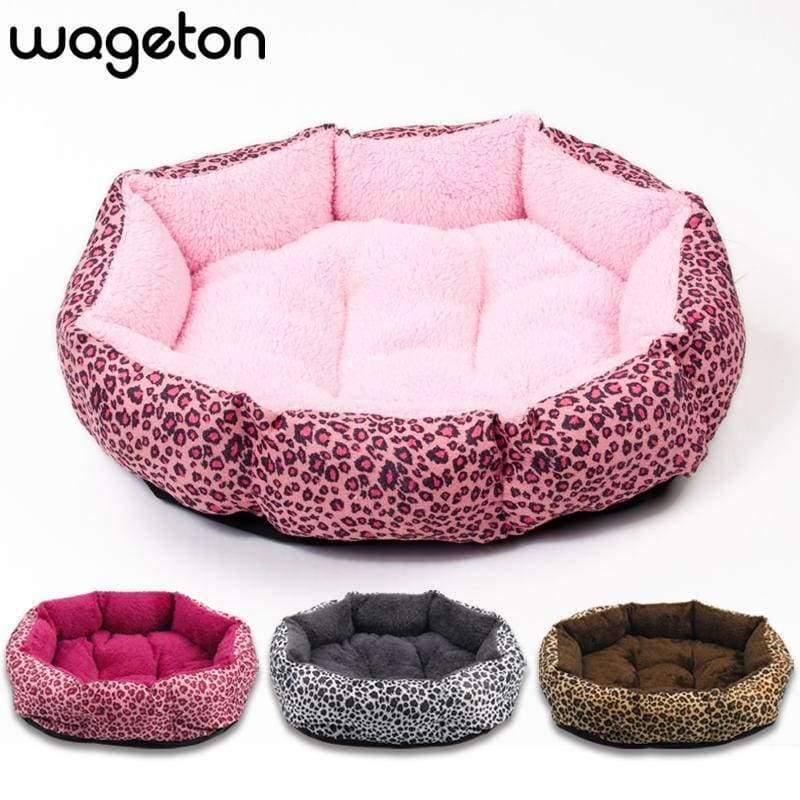 Planet Gates Colorful Leopard print Pet Cat and Dog Bed Pink, Yellowish brown, Purplish red, Brown, Gray, Yellow SIZE M,L