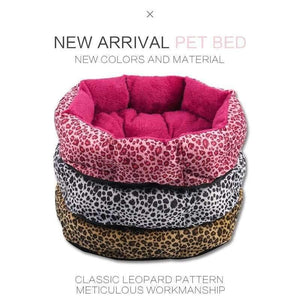 Planet Gates Colorful Leopard print Pet Cat and Dog Bed Pink, Yellowish brown, Purplish red, Brown, Gray, Yellow SIZE M,L