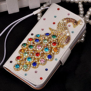 Planet Gates Colorful Peacock / For iPhone 6S Plus Diamond Crystal Peacock Leather Flip Wallet Phone Case Rhinestone Cover For Samsung Galaxy S7 edge Iphone 7 6 6S Plus 5S