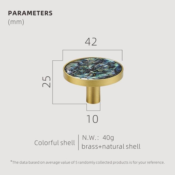 Brass Furniture Handles Shell Simple Nordic Pastoral Wardrobe Dresser Knobs Cupboard Cabinet Drawer Round Colorful Pulls