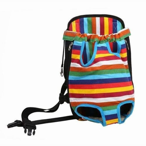 Planet Gates Colorful Strip / S Pets Chest Backpack Legs Out Breathable Small Dog Carrier Bag Walking Travel Puppy Front Chest Carry Bag For Pets Big Cat ZNP13
