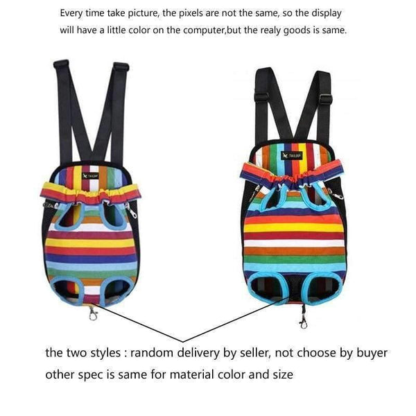 Planet Gates Colorful Strip / S Pets Chest Backpack Legs Out Breathable Small Dog Carrier Bag Walking Travel Puppy Front Chest Carry Bag For Pets Big Cat ZNP13