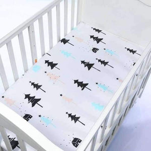 Planet Gates Colorful Trees Baby Crib Bedding Set Fitted Soft Woven Cotton Sheet  with Unisex Design for Babies Crib Sheets Great gift for Baby