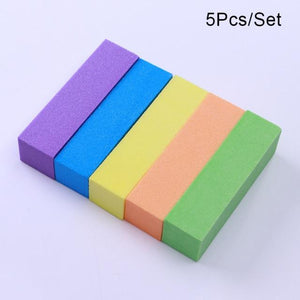 Planet Gates Colorful5Pcs-Set 5/10Pcs Nail Buffers Files Set Sponge Sanding Block Grinding Polishing Manicuring Pedicure Professional Nail Art Tools