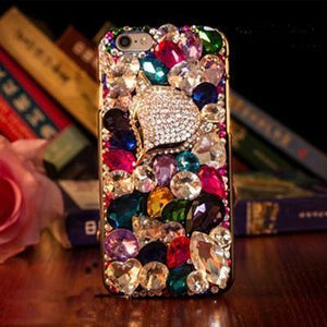 Planet Gates ColorfulFox / For iPhone 5 5S SE Crystal Diamonds Rhinestone 3D Stones Phone Case Cover for iphone 7/7Plus/6/6S for Samsung Galaxy S5 6 7 EDGE