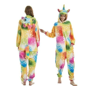 Planet Gates colorfulstar unicorn / S Halloween Wholesale Animal Stitch Star Unicorn onesie Adult Unisex Cosplay Costume Women Pajamas Sleepwear Adult Winter
