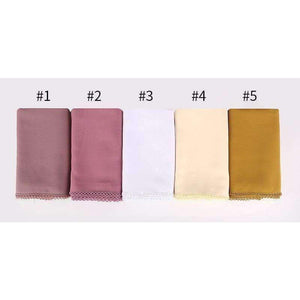 Planet Gates COLORS plain bubble chiffon lace edges scarf women muslim hijab wrap shawls headband scarves wholesale 180*75cm