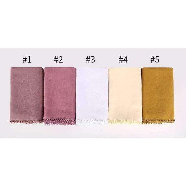 Planet Gates COLORS plain bubble chiffon lace edges scarf women muslim hijab wrap shawls headband scarves wholesale 180*75cm