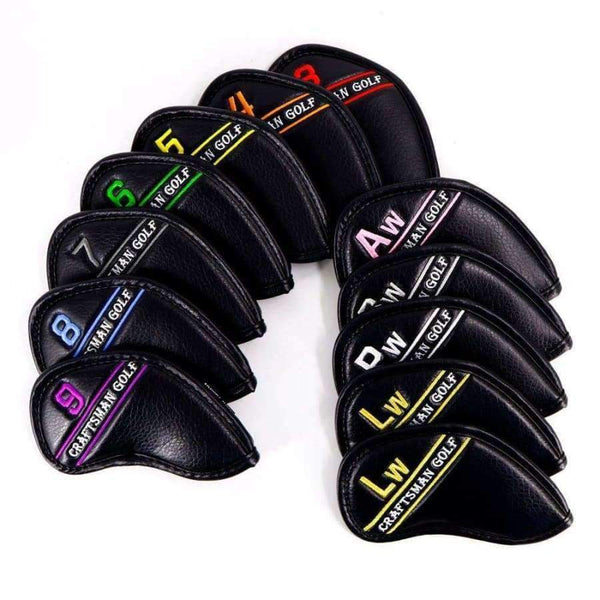 Planet Gates colourful Golf Iron Headcover colourful number PU Leather 12PCS(3~9,A,P,S,L,L)