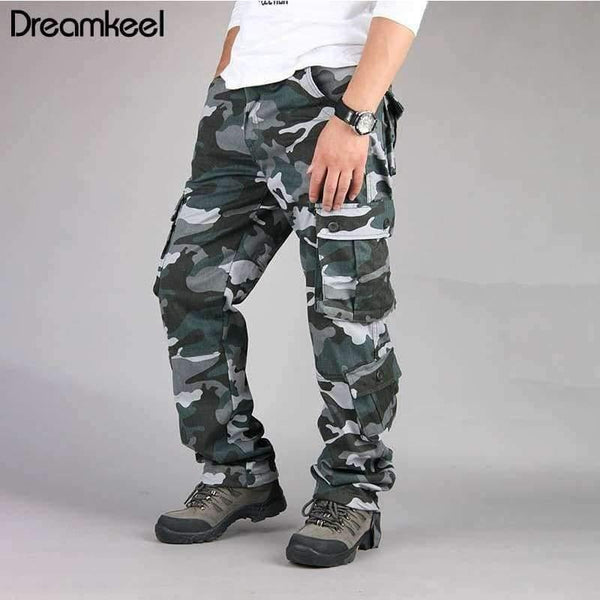 Planet Gates Combat Multi-pockets Casual Trousers Camouflage Military Cargo Pants Men Outwear Overalls Army Tactical Pants