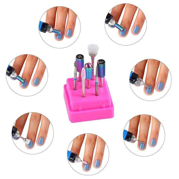 Planet Gates Combined Milling Cutters Set For Manicure , Ceramic Nail Drill Bits Kit Electric Removing Gel Polishing Tools