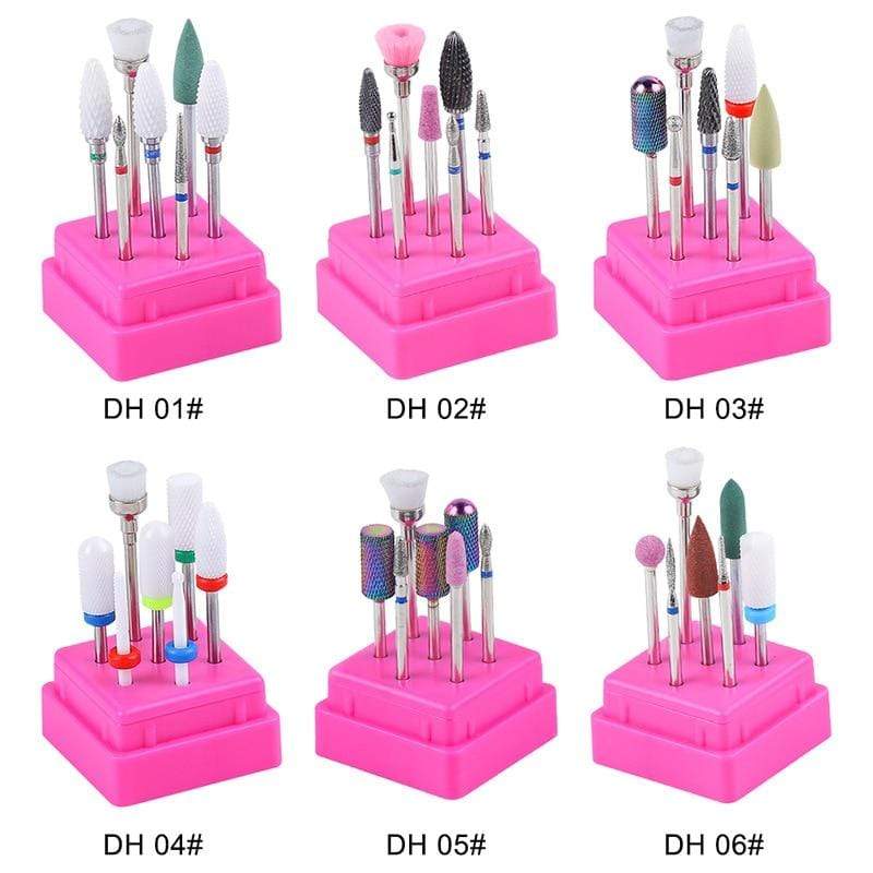 Planet Gates Combined Milling Cutters Set For Manicure , Ceramic Nail Drill Bits Kit Electric Removing Gel Polishing Tools