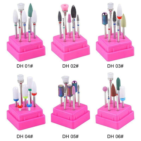 Planet Gates Combined Milling Cutters Set For Manicure , Ceramic Nail Drill Bits Kit Electric Removing Gel Polishing Tools