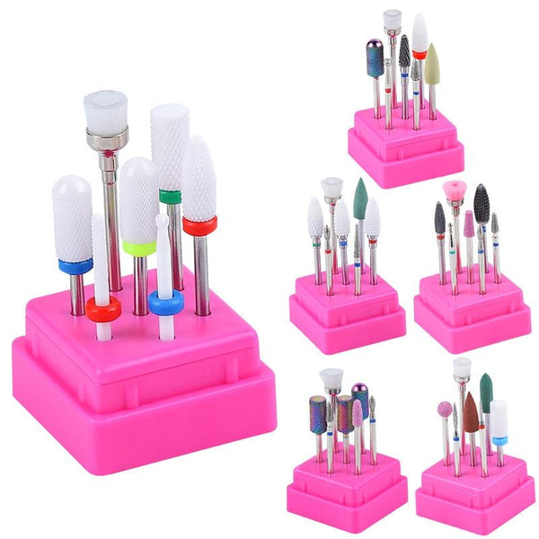 Planet Gates Combined Milling Cutters Set For Manicure , Ceramic Nail Drill Bits Kit Electric Removing Gel Polishing Tools