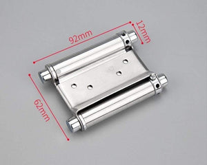 Double Open Door Hinge 3-8inch Stainless Steel Spring Auto Closing Fold Hinges Two-way Open Door Bar Fence Cowboy Door Hardware
