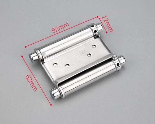 Double Open Door Hinge 3-8inch Stainless Steel Spring Auto Closing Fold Hinges Two-way Open Door Bar Fence Cowboy Door Hardware