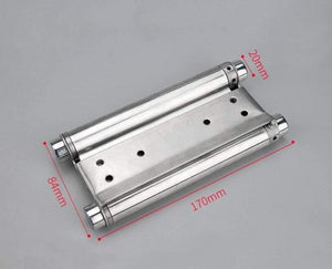 Double Open Door Hinge 3-8inch Stainless Steel Spring Auto Closing Fold Hinges Two-way Open Door Bar Fence Cowboy Door Hardware