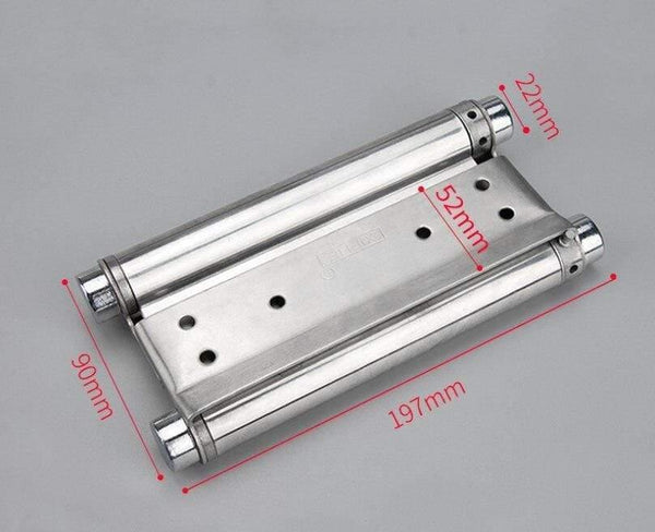 Double Open Door Hinge 3-8inch Stainless Steel Spring Auto Closing Fold Hinges Two-way Open Door Bar Fence Cowboy Door Hardware
