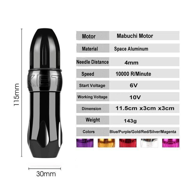Planet Gates Complete Rotary Tattoo Machine Kit Swiss Motor Pen Permanent Makeup Tattoo Machine Sets with Cartridges Needles Tattoo Power