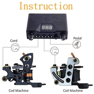 Planet Gates Complete Tattoo Kit Coil Tattoo Machine Set Power Supply Needles Professional Tattoo Machine Kit for Beginner Starter