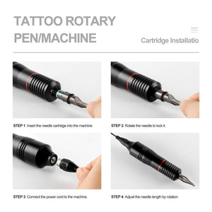Planet Gates Complete Tattoo Machine Kit Professional Rotary Pen Set Tattoo Cartridge Needles For Permanent Makeup Eyebrow Tattoo Body