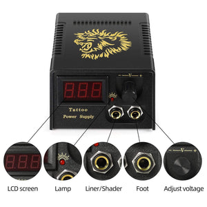 Planet Gates Complete Tattoo Machine Kit Professional Rotary Pen Set Tattoo Cartridge Needles For Permanent Makeup Eyebrow Tattoo Body