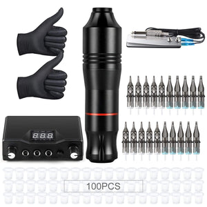 Planet Gates Complete Tattoo Machine Kit Professional Rotary Pen Set Tattoo Cartridge Needles For Permanent Makeup Eyebrow Tattoo Body