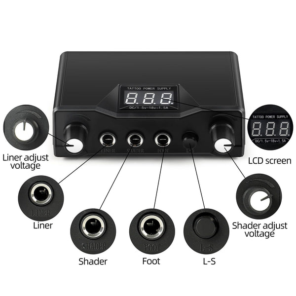 Planet Gates Complete Tattoo Machine Kit Professional Rotary Pen Set Tattoo Cartridge Needles For Permanent Makeup Eyebrow Tattoo Body