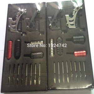Planet Gates Complete Tattoo Machine Kit Set 2 Coils Guns Needles Tip Power Tatoo Beginner Grips Kits Permanent Makeup PTK-913-C3