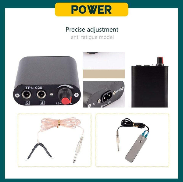 Planet Gates Complete Tattoo Machine Set With Ink Power Supply Grips Tattoo Supplies Beginners Body Art Makeup Tattoo Kit Accessories Tools