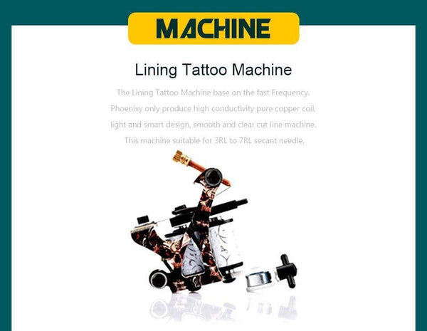Planet Gates Complete Tattoo Machine Set With Ink Power Supply Grips Tattoo Supplies Beginners Body Art Makeup Tattoo Kit Accessories Tools