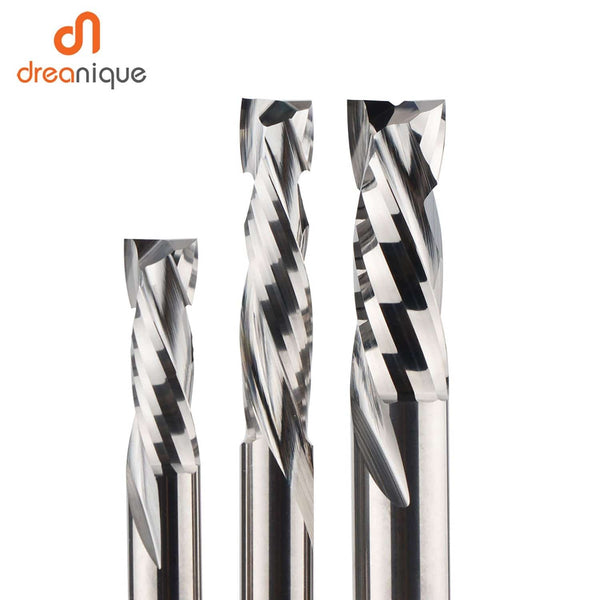 Planet Gates Compression milling cutter woodwork UP &amp; DOWN Cut Two Flutes Spiral Carbide Milling Tool CNC Router Wood End Mill Cutter Bits