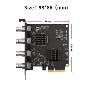 Planet Gates Computer Components 4 Channel PCIE Capture card SDI Video card 1080P 60FPS Capture Card for Game Meeting Live Broadcast Streaming