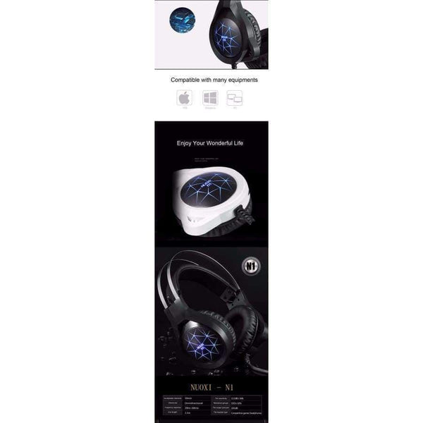 Planet Gates Computer Stereo Gaming Headphones Best Casque Deep Bass Game Earphone Headset with Mic LED Light for PC Gamer