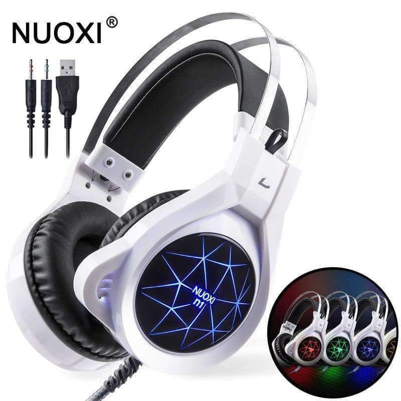 Planet Gates Computer Stereo Gaming Headphones Best Casque Deep Bass Game Earphone Headset with Mic LED Light for PC Gamer