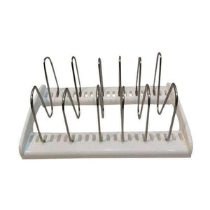 Planet Gates Concave Style Stainless Steel Pot Lid Rack Shelf Holder Pan Cover Cutting Board Holder Organizer Adjustable Bakeware Rack for Kitchen Storage