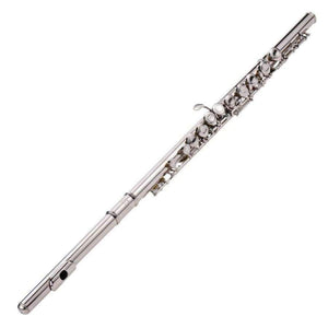 Planet Gates Concert Flute Silver Plated 16 Holes C Key Cupronickel Musical Instrument with Cleaning Cloth Stick Gloves Screwdriver
