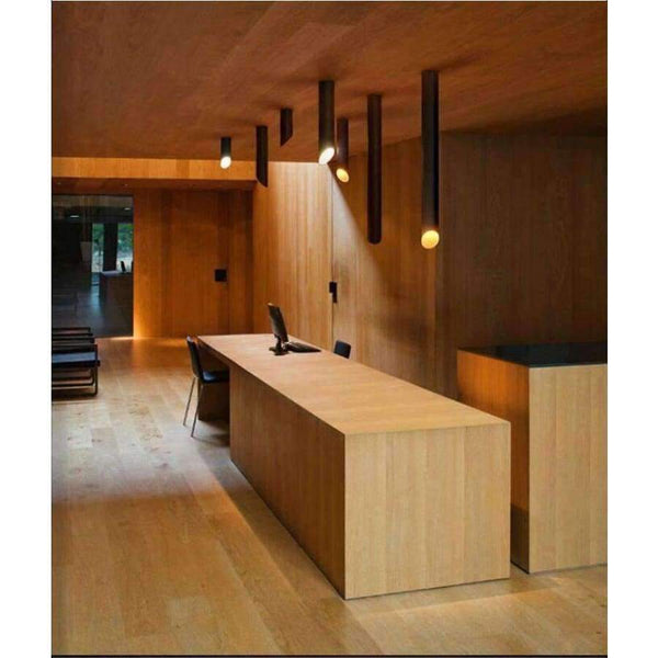 Planet Gates Contemporary Black/White Cylinder Aluminum modern LED Ceiling Lights lustre Exhibition Office Dome Light Commercial Light