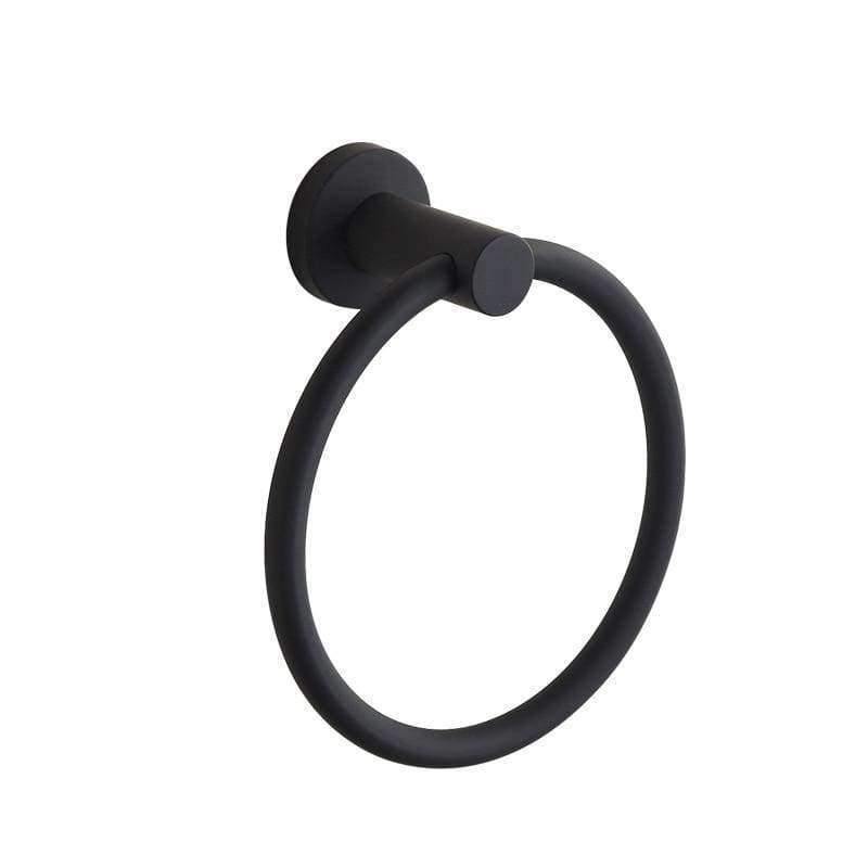 Planet Gates Contemporary Brushed Black Towel Holder Towel Ring 304 Stainless Steel Towel Bar Mounting Bathroom Products Gu60
