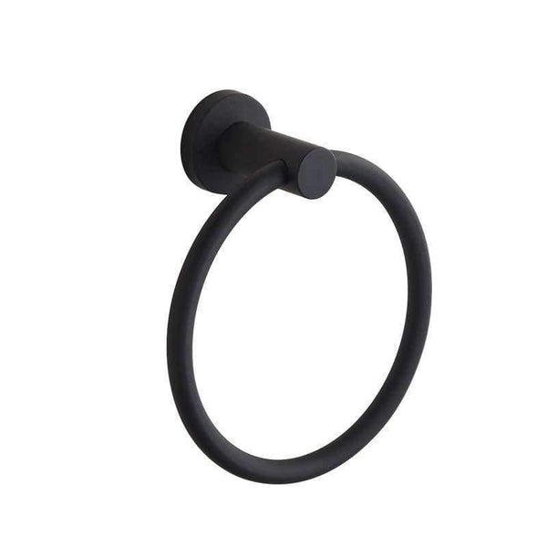 Planet Gates Contemporary Brushed Black Towel Holder Towel Ring 304 Stainless Steel Towel Bar Mounting Bathroom Products Gu60