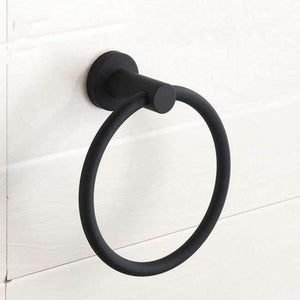 Planet Gates Contemporary Brushed Black Towel Holder Towel Ring 304 Stainless Steel Towel Bar Mounting Bathroom Products Gu60