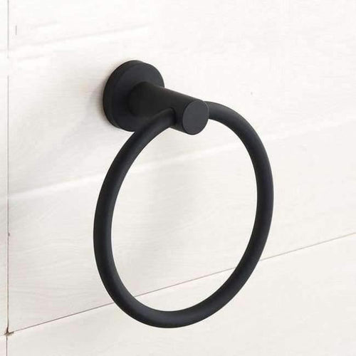 Planet Gates Contemporary Brushed Black Towel Holder Towel Ring 304 Stainless Steel Towel Bar Mounting Bathroom Products Gu60